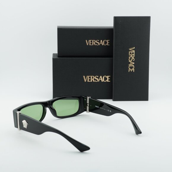 Versace VE4476U GB1/2 Sunglasses Black Rectangle Frame, Green Lenses main image 10